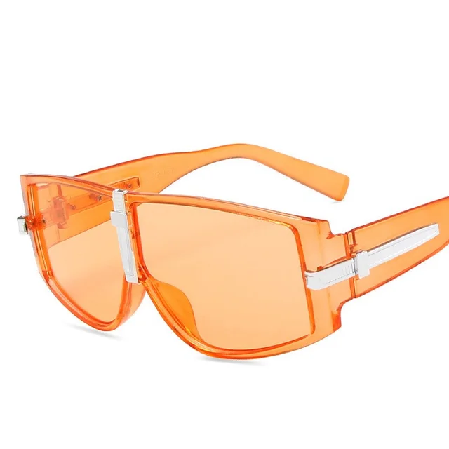 Large Square Frame Sunglasses Personality Sports Style Orange - Shop at LoveMi