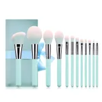 12 light blue makeup brushes - Blue