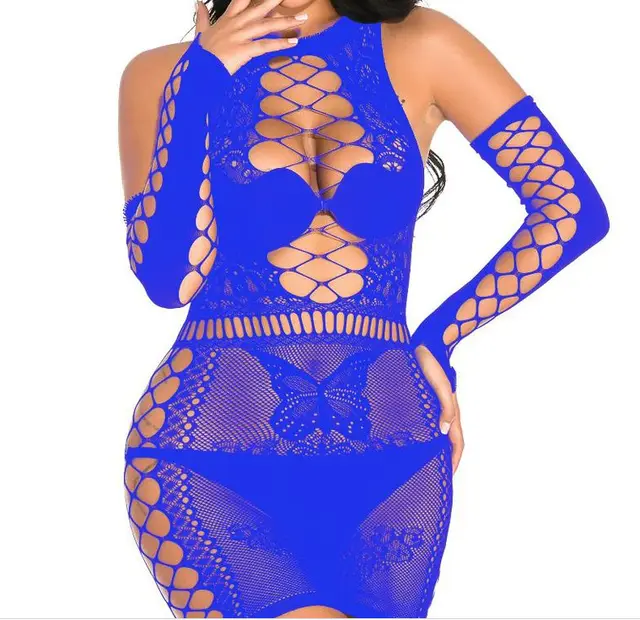 Butterfly bag hip dress mid sleeved suit short skirt Blue - Shop at LoveMi