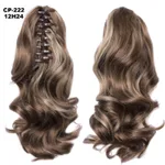Long Wave Ponytail Wrap Around Ponytail Clip In Hair Headwear Gray Hairpiece Natural Extensions - 12H24