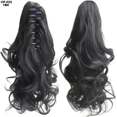 Long Wave Ponytail Wrap Around Ponytail Clip In Hair Headwear Gray Hairpiece Natural Extensions 1B - Shop at LoveMi