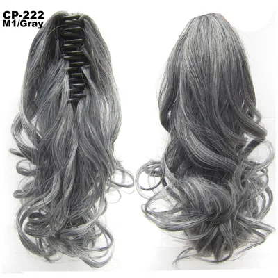 Long Wave Ponytail Wrap Around Ponytail Clip In Hair Headwear Gray Hairpiece Natural Extensions M1Gray - Shop at LoveMi