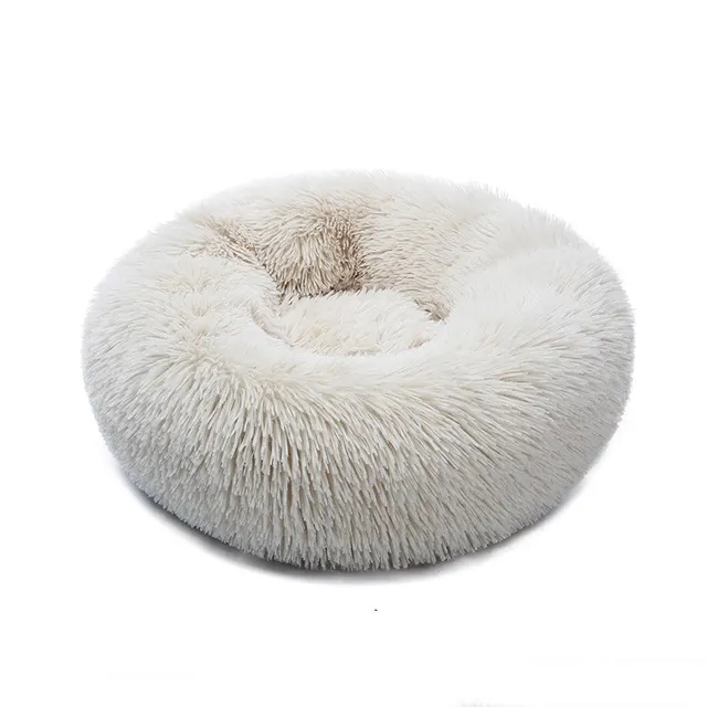 Round Plush Four Seasons Pet Nest Beige - Shop at LoveMi