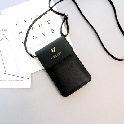 Ladies Large Screen Touch Screen Mobile Phone Bag Black - Shop at LoveMi