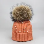 Pearl woolen hat - Orange