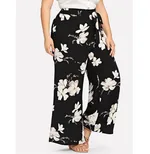 Loose tie-print pants - Black