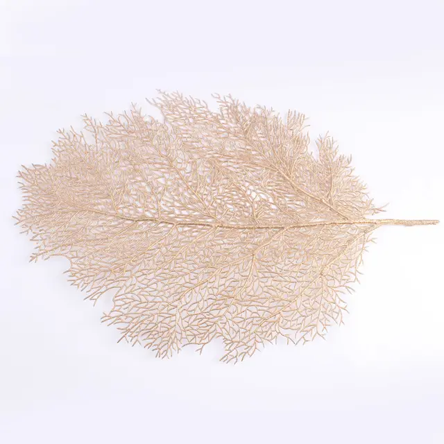 Golden EVA Turtle Back Leaf Hot Pressed Placemat Christmas Leaf Placemat Golden Coral Leaf - Shop at LoveMi