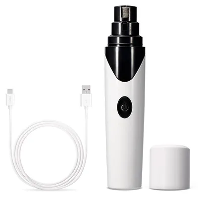 Rechargeable USB Pet Automatic Dog Nail Grinder Animal Clipper White Set - Shop at LoveMi