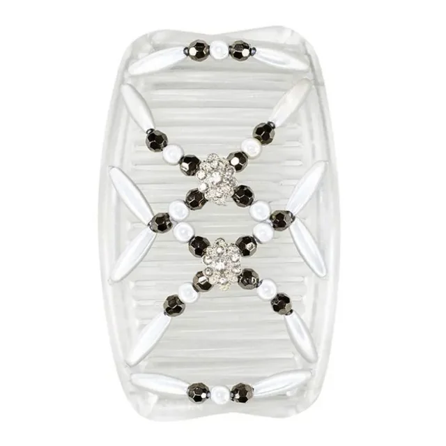 Women's hair string pearl ornament hairpin curler White - Shop at LoveMi