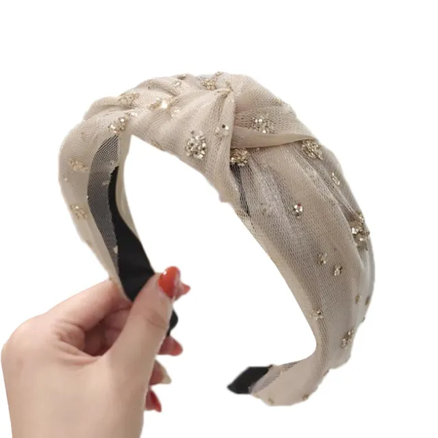 Korean hair accessories fairy mesh headband Champagne - Shop at LoveMi