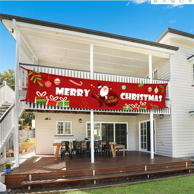 Christmas decorations Christmas couplets curtains Christmas banners pull flags Christmas curtains hanging flags window pendants Style14 - Shop at LoveMi