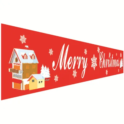 Christmas decorations Christmas couplets curtains Christmas banners pull flags Christmas curtains hanging flags window pendants Style17 - Shop at LoveMi