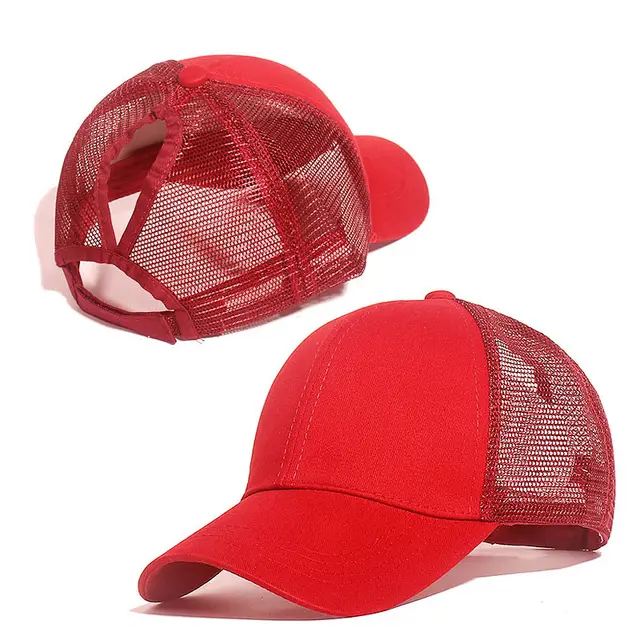 All match ponytail baseball cap Red - Shop at LoveMi
