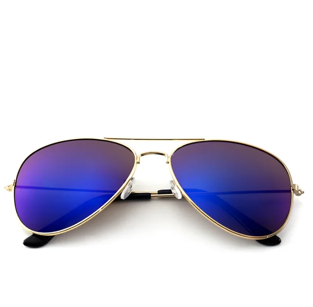 A new generation of color film UV reflective metal Sunglasses Polarized Sunglasses ladies fashion sunglasses Blue - Shop at LoveMi