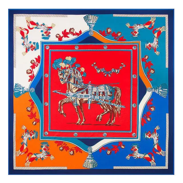 Twill imitation silk scarf Navy - Shop at LoveMi