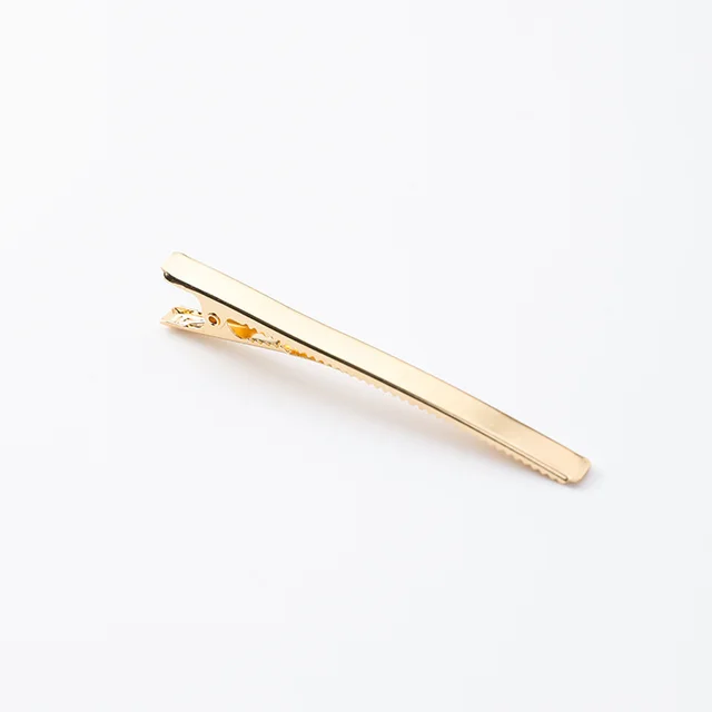 Metal Brushed Simple Word Duckbill Clip Liu Seaside Clip Top Clip Long Gold - Shop at LoveMi