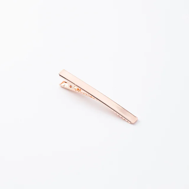 Metal Brushed Simple Word Duckbill Clip Liu Seaside Clip Top Clip - Short Rose Gold