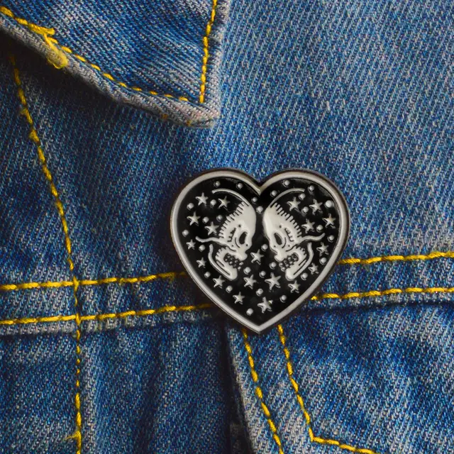 Enamel brooch black dark brooch - Shop at LoveMi