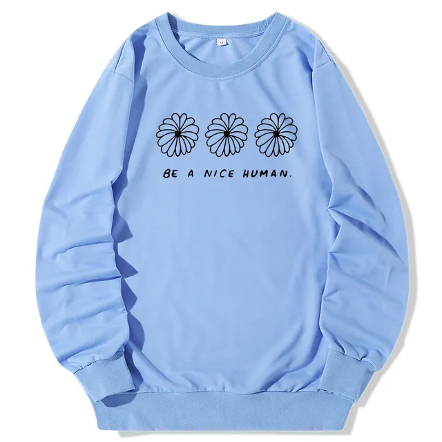 European and American Round Neck Sweater Women 01 Blue - Shop at LoveMi