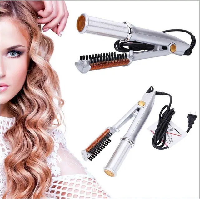 Automatic curling iron hair straightener for wet and dry hair Silver - Shop at LoveMi