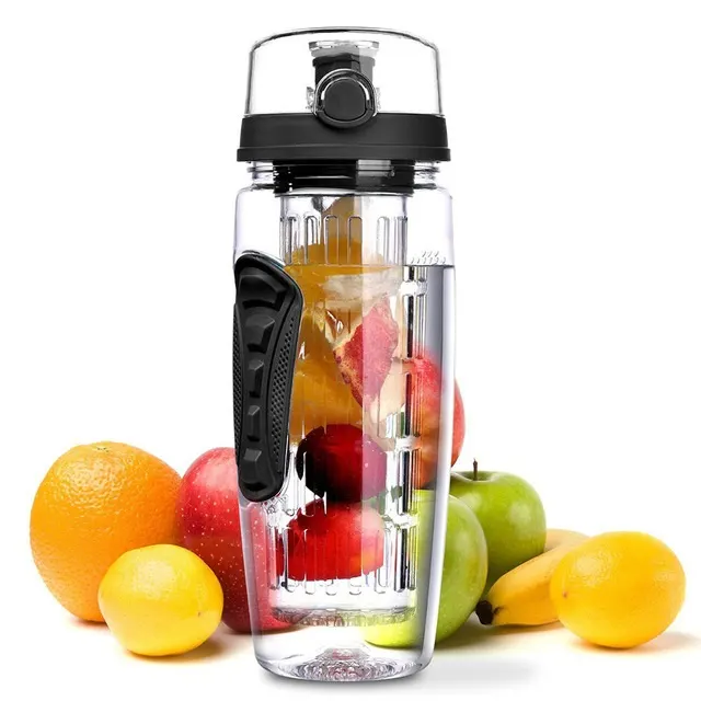 BPA Free Fruit Infuser Juice Shaker Sports Lemon Water Bottle Tour hiking Portable Climbing Camp Bottles Black - Shop at LoveMi