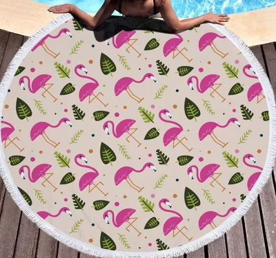 Flamingo round beach towel 2 Style 150X150Cm - Shop at LoveMi