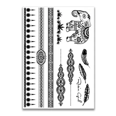 Black lace waterproof tattoo stickers 11Black - Shop at LoveMi