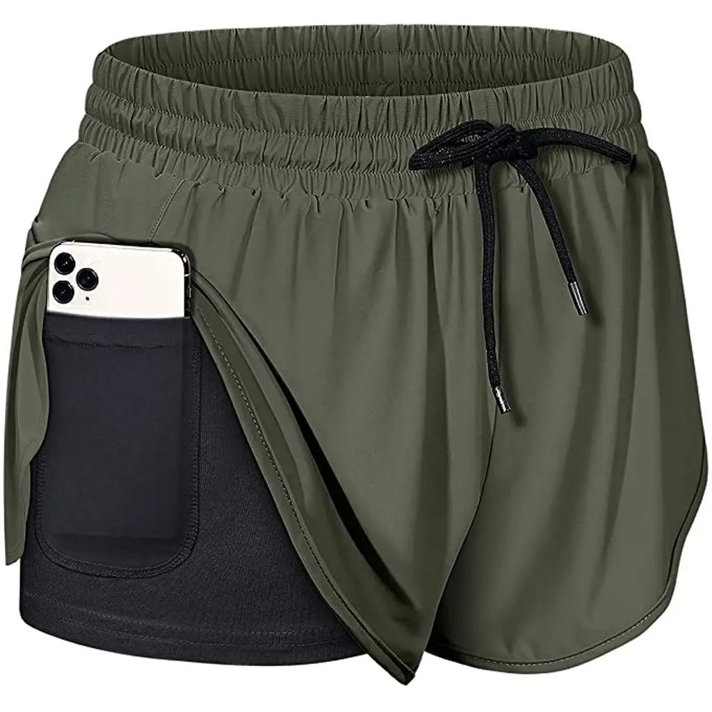 High waist stretch skinny running pants - Army Green
