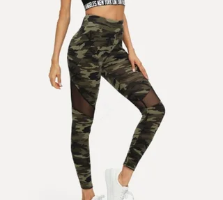 Colour matching leggings mesh - Green