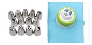 3 in one LIMITED EDITION CHRISTMAS STYLE Stainless Steel Cake Decorating Nozzle - 15 Pcs