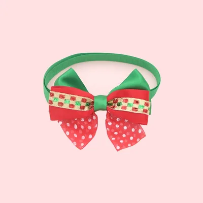 Christmas Adjustable Cat Dog Collar Holiday Cats Dog Bow Tie Pet Neck Strap Cat Dog Grooming Accessories Puppy Cat Necklace 25 Style - Shop at LoveMi