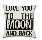 Love Pillowcase Cushion Cover Creative Pro Valentine's Day Linen Linen - Love You To The Moon 45×45Cm
