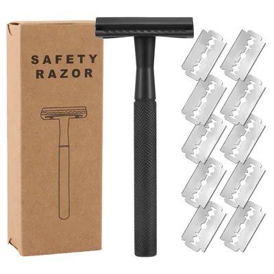 Manual vintage razor men's razor metal gift Black Set - Shop at LoveMi
