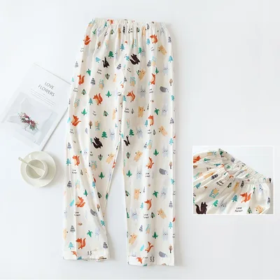Thin Ladies Cotton Pajama Pants Woven Plus Size Home 5Style - Shop at LoveMi