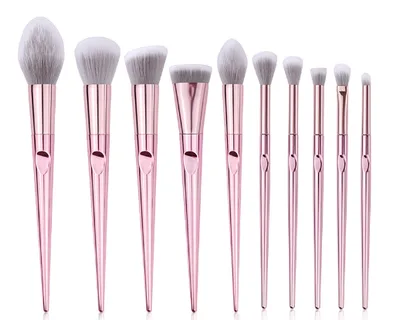 10 Fingerprint Makeup Brushes Pink - Shop at LoveMi