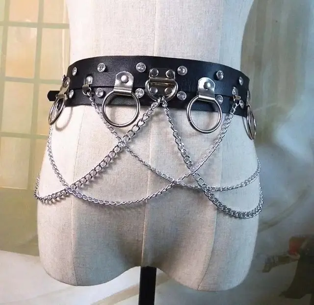 Fashionable Waist Chain, Punk Belt And Harajuku Belt Black - Shop at LoveMi