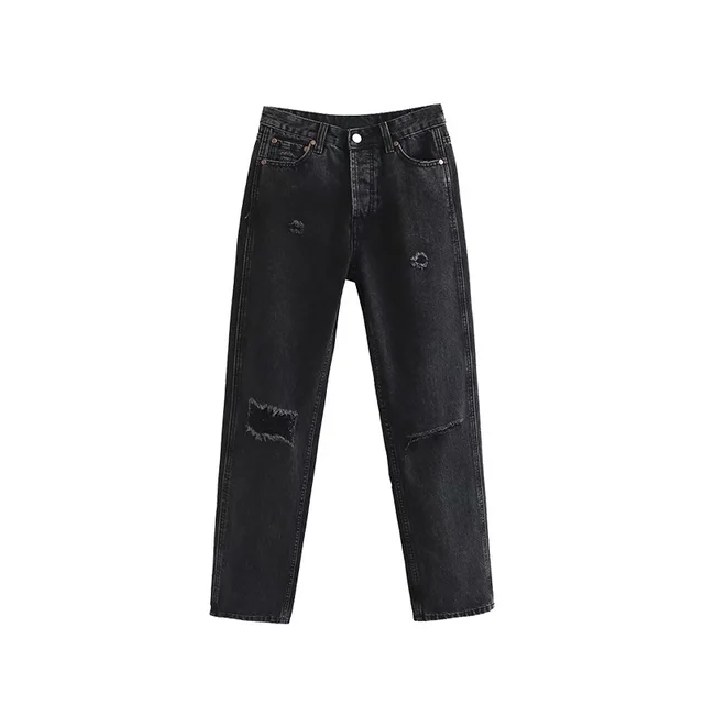 High Waist and Thin Straight Cut Jeans on The Street Black - Shop at LoveMi