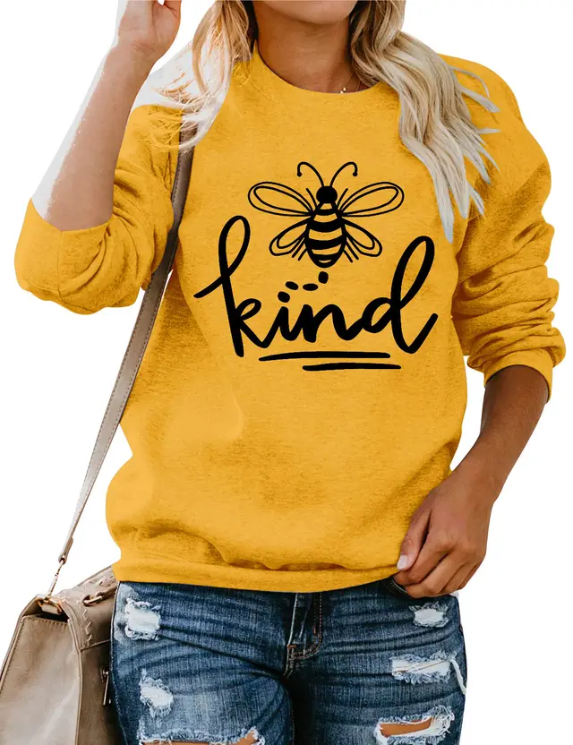 Customized Plus Size Sweater Kind Bee New Yellow - Shop at LoveMi