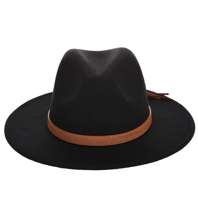 Woolen Jazz Hat Fashion Female Hat Top Hat Black - Shop at LoveMi