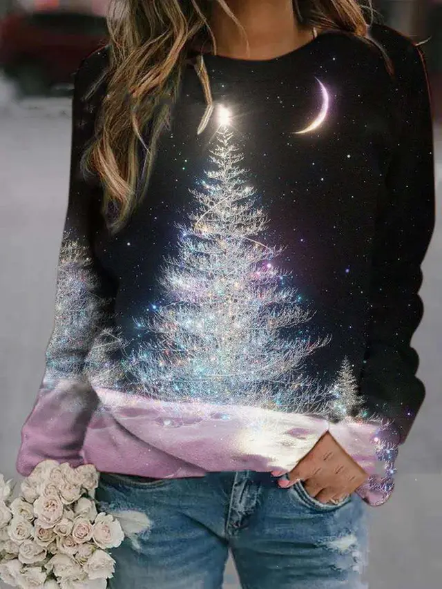 Round neck printed long sleeve hoodie 8Style - Shop at LoveMi