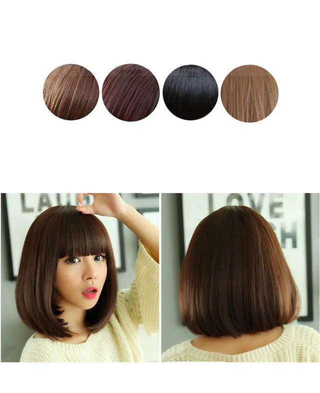 Air bangs thin wig Dark Brown - Shop at LoveMi