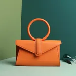One Shoulder Diagonal Small Pocket - Orange - View 1