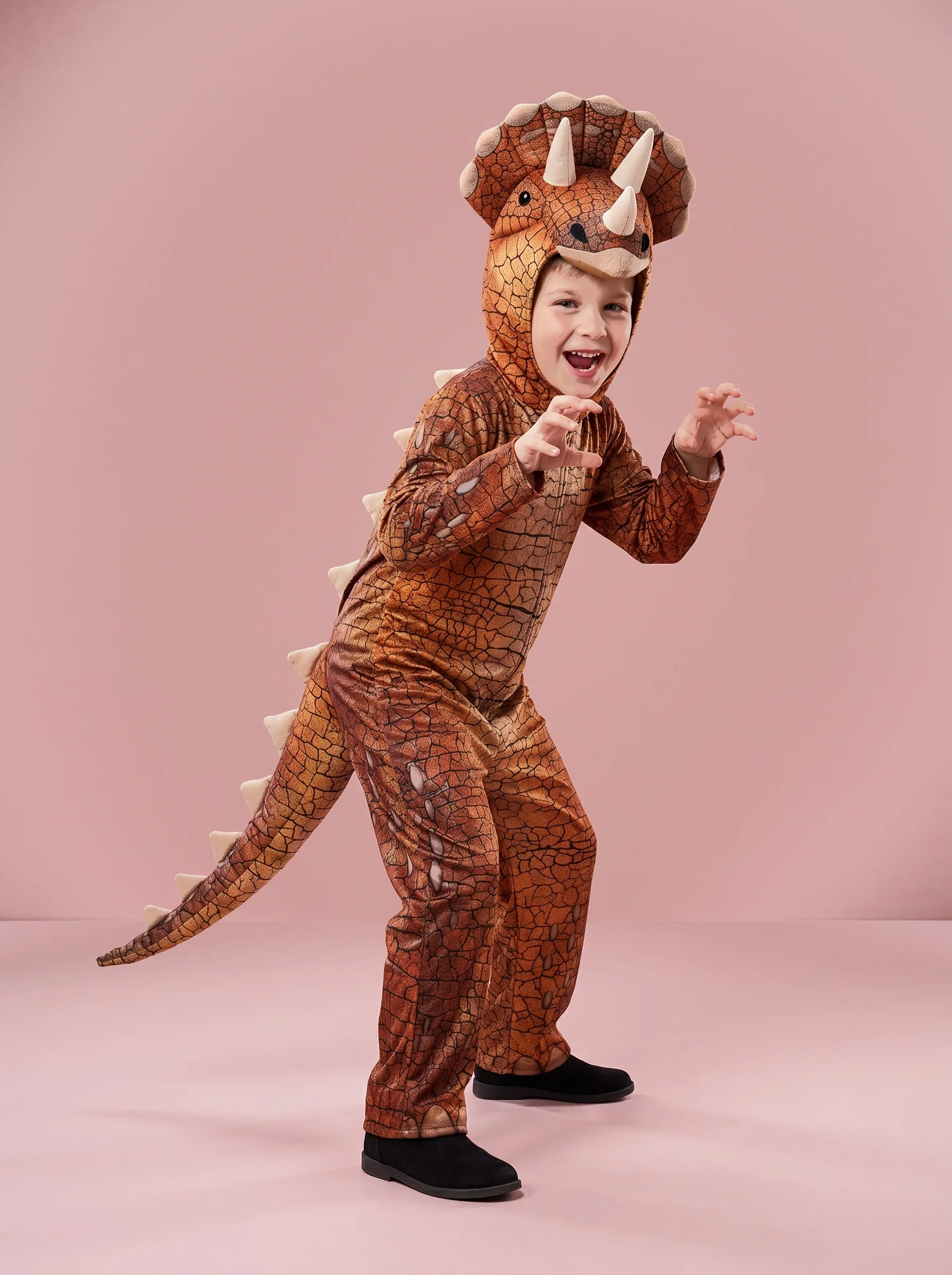 Tyrannosaure & Triceratops Costume pour fille et garçon cosplay enfants mignon Animal mascotte enfant dinosaure combinaison Costumes de fête de noë... - View 2