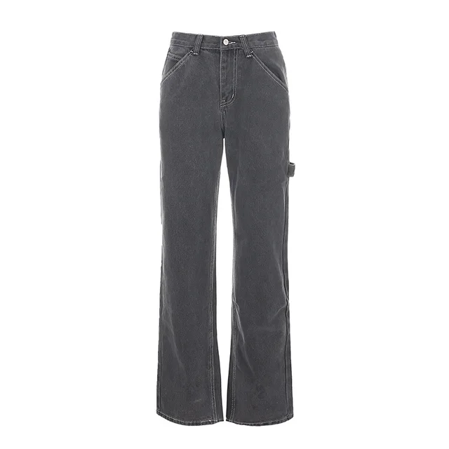 High waist pocket all match jeans Dark Grey - Shop at LoveMi