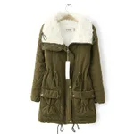 medium length cotton-padded coat - Green