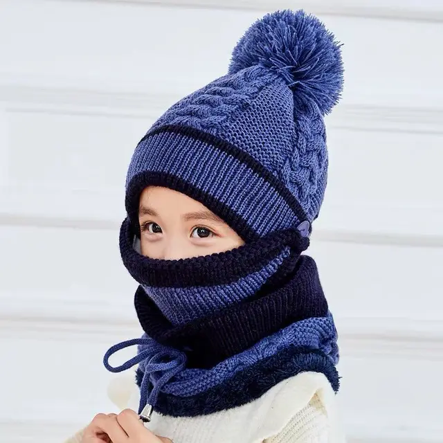 Children scarf hat mask set Blue - Shop at LoveMi