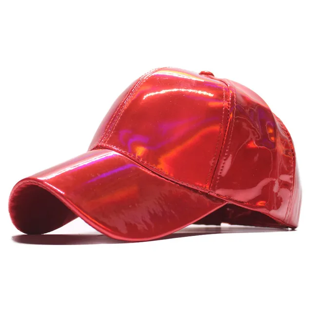 Colorful patent leather baseball cap Red - Shop at LoveMi
