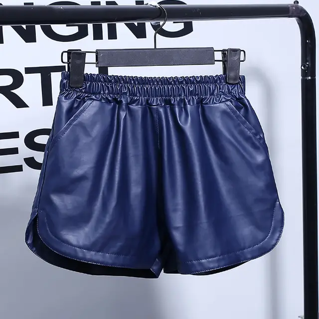 Pu leather pants thin velvet elastic high waist casual wide leg pants Tibetan Youth - Shop at LoveMi