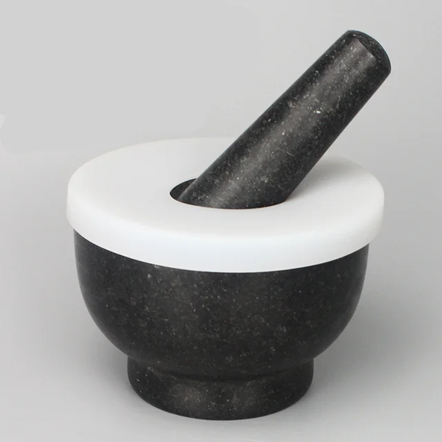 Natural Stone Garlic Masher Kitchen Mortar Manual Masher Classic Silicone Cover - Shop at LoveMi
