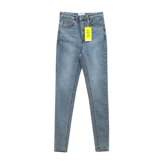 High Waist Stretch Denim Feet Pants Blue - Shop at LoveMi